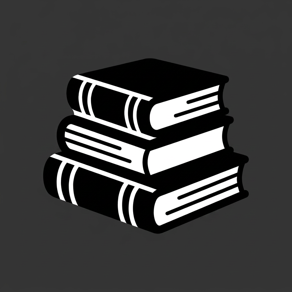 Stack of three closed books with decorative spine designs