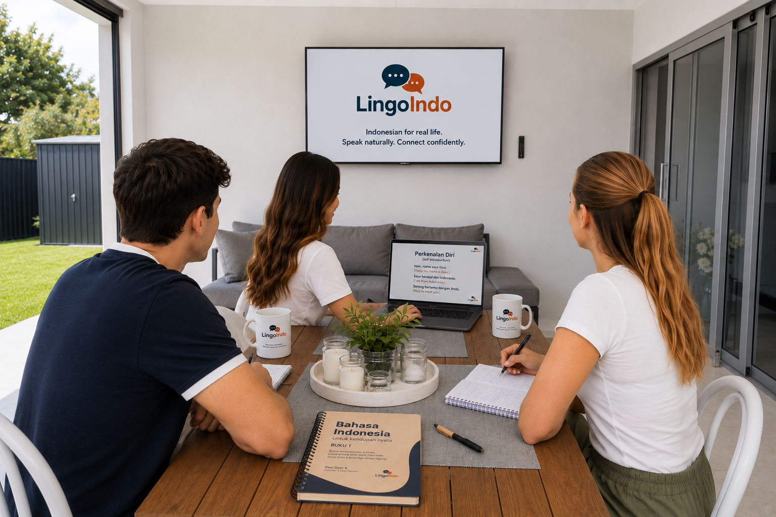 A LingoIndo private Indonesian lesson in progress